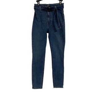 Reformation Kayo High and Skinny Belted‎ Jeans in Newport Wash Size 26